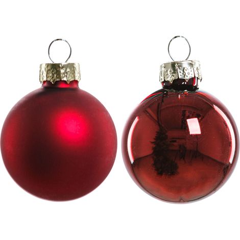 TrendLine Christbaumkugeln 16 Kugeln Ø 3,5 cm Glas Rot Weihnachtskugeln (1/3)