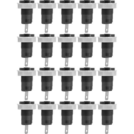 20Pcs Bornes Banane Laiton 4mm 402 1KV 32A Noir – Borne de Connexion pour Soudure, Adaptateur de Prise Banane avec Mise à la Terre (1/5)