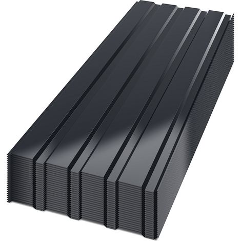 Randaco Lote de 36 chapas de tejado, chapa trapezoidal perfilada, placas de metal, superficie lisa con guantes anticorte, 115x45 cm, 0,25 mm, 18 m², Antracita