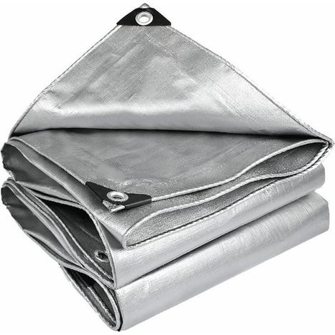 Bâche imperméable lourde - Polyéthylène - 3,05 x 3,66 m - 10 mil - Résistante aux UV - Vert (1/5)