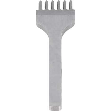 Poinçon à cuir à 6 dents en acier rapide, trou diamanté, outil manuel pour le bricolage, 4 mm (1/5)