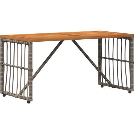 Mesa de exterior Gris 80 x 40 x 40 cm Acero y Poliratán vidaXL