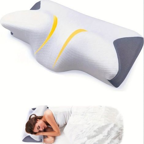 Oreiller Ergonomique - Mousse à Mémoire de Forme - Cervical - 50x30x11 cm - 1 Pièce (1/5)