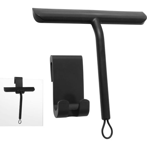 Escobilla de goma para ducha, escobilla de goma para ventanas de ducha, escobilla de goma para ducha con soporte de silicona, escobilla de goma de silicona para baño, vidrio, azulejos, limpieza sin ma (1/5)
