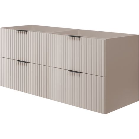 Mobile lavabo, Cashmere, 120 (2 x 60 cm) x 57 x 46 cm, maniglia nera, senza piano di lavoro (1/5)