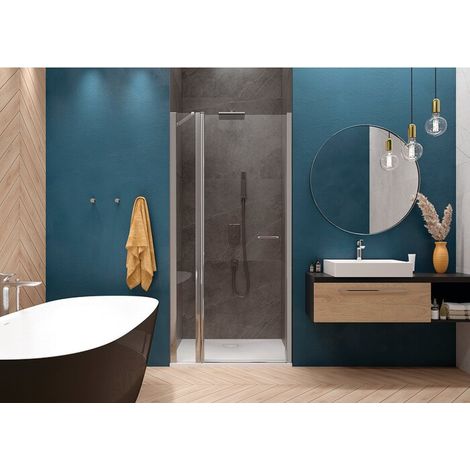Porte pivotante avec partie fixe ligne - Arty - LEDA - H.200 cm - l.117-121,5 cm (1/2)