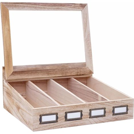 Portaposate portaspezie shabby vintage decorativo HHG-211 legno paulonia legno chiaro