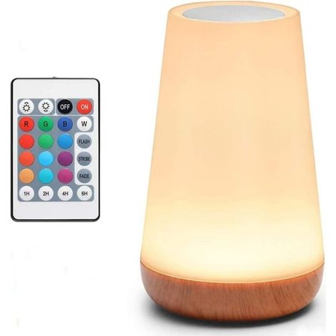 Veilleuse USB 15 cm à LED blanc chaud + 13 couleurs RGB tactiles à intensité variable (1/5)