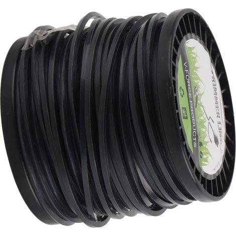 Fil de débroussailleuse, 3,3 mm en nylon noir à faible bruit pour débroussailleuse à haute efficacité de coupe Bobine de rechange compatible avec la plupart des tondeuses à gazon pour(50 meters) (1/5)