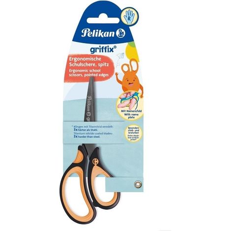 Forbici scolastiche Pelikan da 15 cm, nere, per destrimani