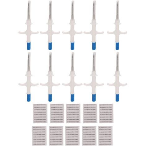 10 RFID-Tieridentifikations-Mikrochips, ISO11784/11785, 2,12 x 12 mm Implantat für Katzen und Hunde