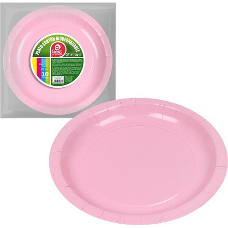 Confezione da 10 piatti di carta rosa baby ø20 cm. Migliori prodotti Verde