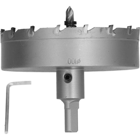 Trépan carbure 100mm pour métal inoxydable, scie cloche TCT robuste ouverture trous plaque acier (1/5)
