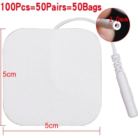 50/100 selbstklebende 5x5cm Elektroden für EMS/TENS-Massagegeräte, Nerven- und Muskelstimulatoren, Physiotherapie- und Körpermassagegeräte05168-AquaForge