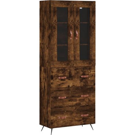 Credenza Rovere Fumo 69,5x34x180 cm in Legno Multistrato vidaXL (1/5)