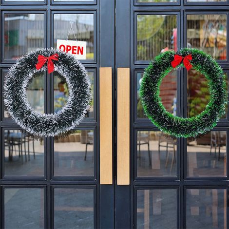Guirlande De Noël - 25 Cm - Décoration Murale Et Porte D'Entrée - En Plastique - Pour Intérieur Et Extérieur - 1 Pièce (1/5)