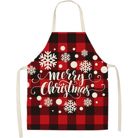 Tablier de cuisine (Rouge-HOHO) 68x55cm Tablier de Noël rouge Joyeux Noël Convient pour la cuisine Fête de Noël Fête Unisexe (1/4)