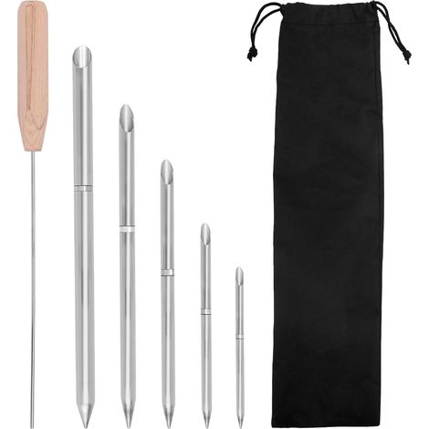 7pcs Kit d'Outils d'Épissure Corde, Outils FID 6-en-1 Acier Inoxydable avec Poussoir Sac Rangement pour Corde à Double Tresse 1/4" 5/16" 3/8" 7/16" 1/2" pour Récupération et Épissure Rapides (1/5)