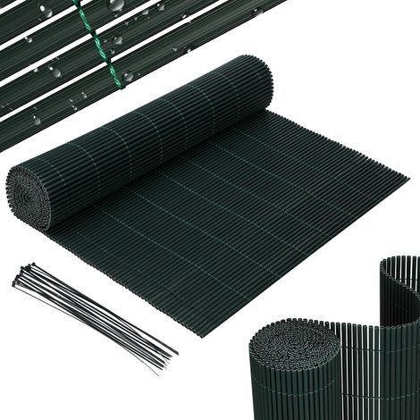 Jiubiaz Frangivista in PVC Effetto Bambù per Giardino e Balcone – Recinzione Oscurante, Frangivento, Schermo Privacy per Balcone e Giardino 160x700cm Verde