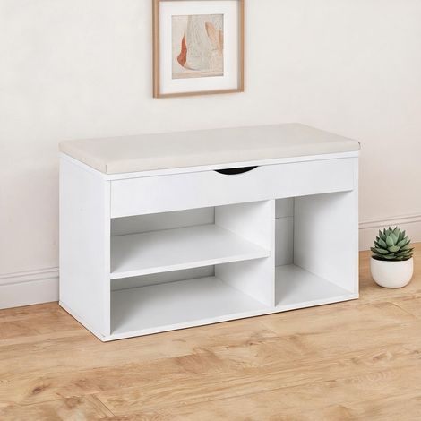 Console bianco en legno particellare 80 x 30 x 47 cm (1/5)