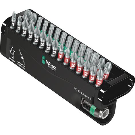 Wera Bit-Check 30 BiTorsion 1 05057430001 Kit inserti 30 parti Croce Pozidriv, Croce Phillips, Profilo a T interno BiTo (1/5)