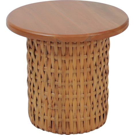 Table d'appoint HWC-P15, table basse/table de salon, table de salon, table pour plantes, table, bois d'acajou, rotin, ro