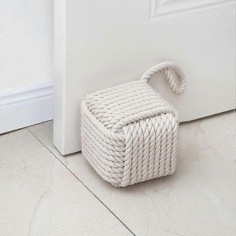Dekorativer Türstopper aus geknotetem Seil, handgefertigt mit Griff, Jute-Türstopper (1/5)