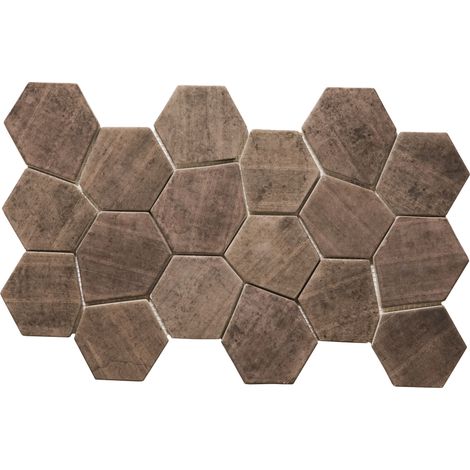 Ilcom pressglasmosaik für Schwimmbäder, Badezimmer und Saunen 41cm x 26cm (0,09m²) - Hexa dark mat (1/5)