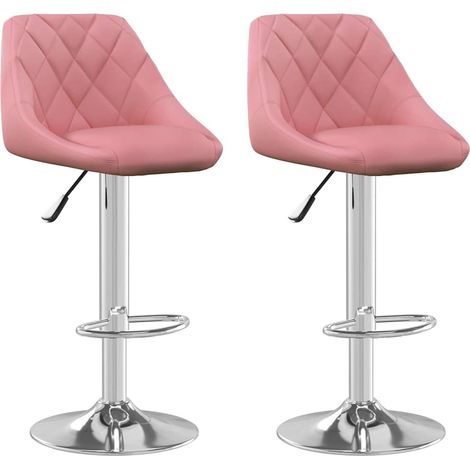 Maison Exclusive - Tabourets de bar lot de 2 rose velours (1/5)