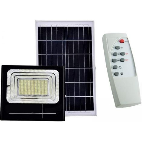 Faro Led Solare 100W Con Telecomando Luce Fredda IP65 Esterno Pannello integrato (1/5)