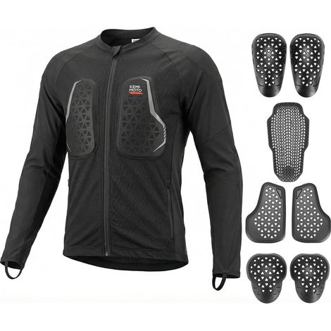 Blouson Moto Homme, Veste de Moto Respirante et Légère avec 7 Protections CE Amovibles, Veste Réfléchissant pour l'Été et la Conduite Motos (1/5)