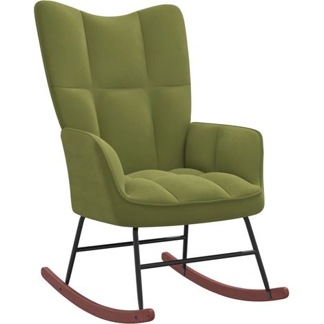Chaise à bascule, Rocking chair design contemporain, Fauteuil à bascule Vert clair Velours BGT96279 (1/5)