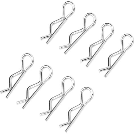 Clips de carrosserie RC (pièces) - goupilles métalliques en acier inoxydable - pinces en R universelles pour voitures télécommandées à l'échelle 1/12 et 1/14 (1/5)