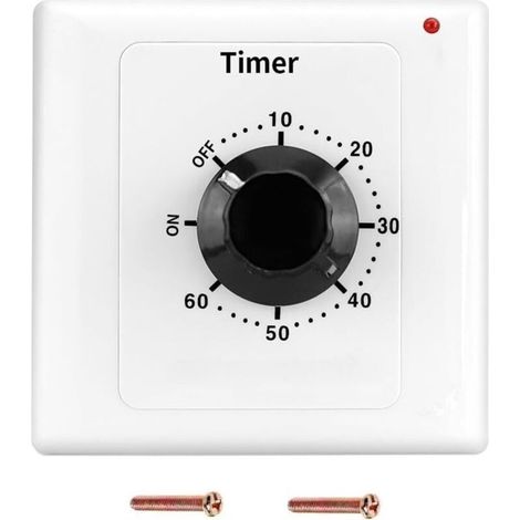 60 Minute Timer Switch, AC 220V 15A Intelligent Mechanical Countdown Timer, Time Switch, Panel Timer Control Knob 86 (1/5)