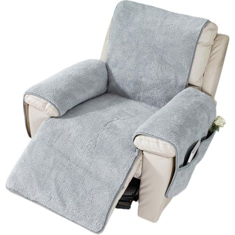 Liegesesselbezug Sesselbezug Sofa Armlehnenbezüge, Sherpa Husse für Relaxsessel Sesselschoner Sesselauflage, Schutzbezug Anti-Rutsch (1/5)