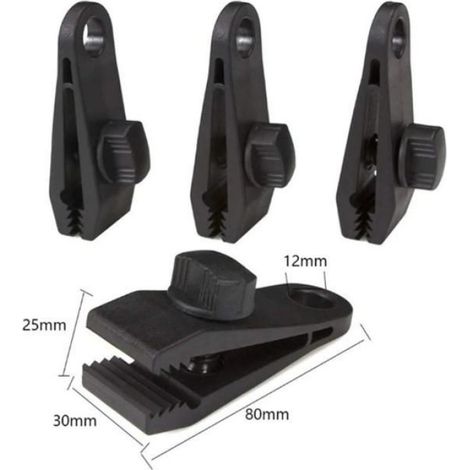 Lot de 20 clips de bâche robustes – Pinces de tente à vis pour bâche avec boule élastique pour auvent, auvents, pergola, couverture (1/4)