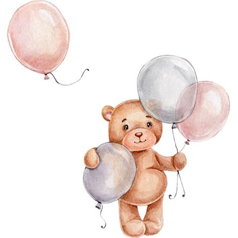 Lot de 2 décorations murales pour chambre de fille - Affiches jungle animaux + ballon gonflable - Gris et rose (1/5)
