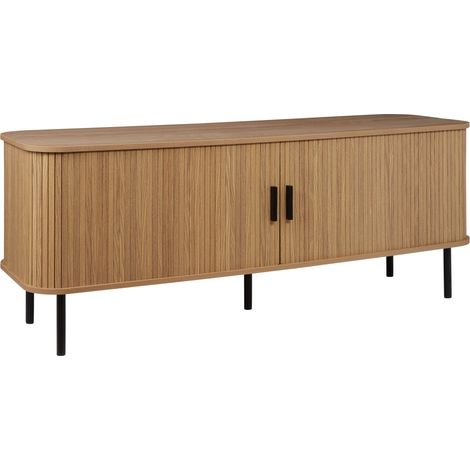 Mobile Tv in Stile Retro Legno Scuro e Nero per Televisori Fino a 54ʺ Jose