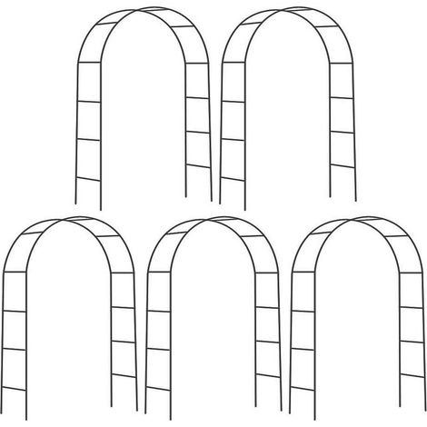 Arche de jardin en fer noir – Lot de 5 – Hauteur 240 cm, Longueur 136 cm, Largeur 38 cm – Résiste aux intempéries – Gardman