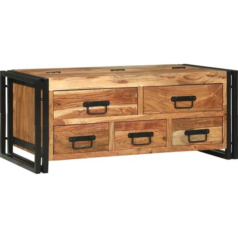 Couchtisch Braun 90 x 50 x 38 cm Massivholz Akazie