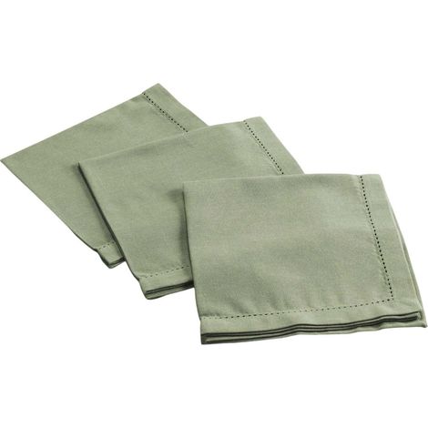 Lot de 3 Serviettes de Table "Charline" 40x40cm Kaki