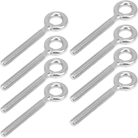 Lot de 8 boulons à œil M8 en acier inoxydable, boulons annulaires soudés à la machine, vis à œillet pour tige fermée (1/5)