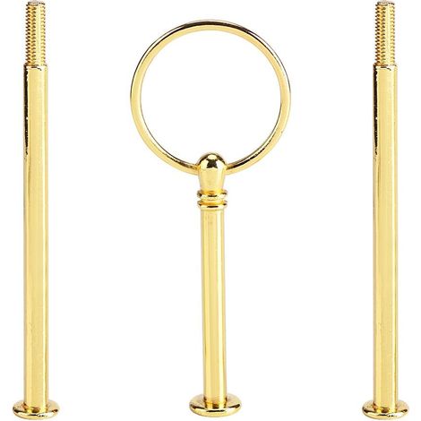 3 niveaux Cupcake plateau support manche ronde assiette de fruits quincaillerie raccords (or) (1/5)