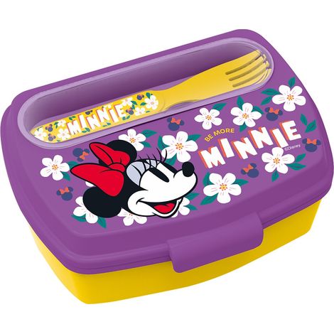 TATAWAY Disney Sandwich Box con Posate Minnie Contenitore Pranzo per Bambini