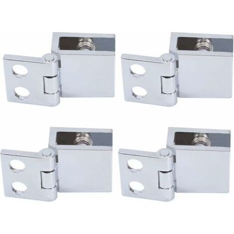 4 pcs Charnière En Verre Clip Pince Pinces Charnière De Porte En Verre Installation Facile Support En Verre Durable Meubles Charnière De Porte En Verre Pinces En Verre pour Portes En Verre Vi (1/5)