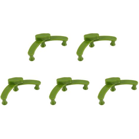 Lot de 5 pinces de tuteurage pour plantes d'intérieur et d'extérieur, à angle réglable, en plastique (1/5)