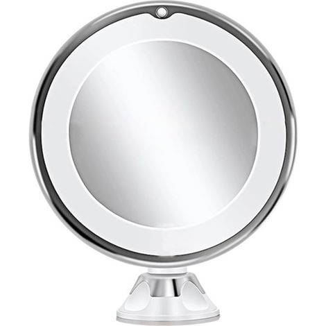 Miroir de maquillage grossissant x10 avec lumière LED à contrôle tactile, bras rotatif à 360 degrés et ventouse puissante pour la maison, salle de bain et voyage