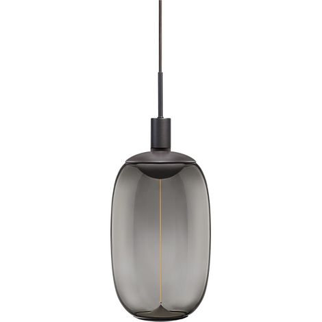 OSRAM Suspension vintage, gris foncé, scén. d’éclairage personnalisés, acier inox., idéal pour les salles de séjour, design moderne, look vintage, câble textile 2 m, diam. 100 mm, montage facile (1/5)