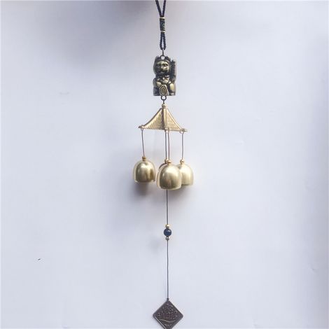 Carillons Éoliens en Métal Doré à Suspension, Doux Carillon Apaisant, Symboles de Paix pour Décoration de Porte (1/5)