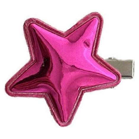 Joli clip cheveux étoile PU cuir barrette pince douce côté canard rouge rose accessoire coiffure mignon. (1/4)